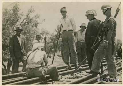 1938 - Workers repairing railway tracks